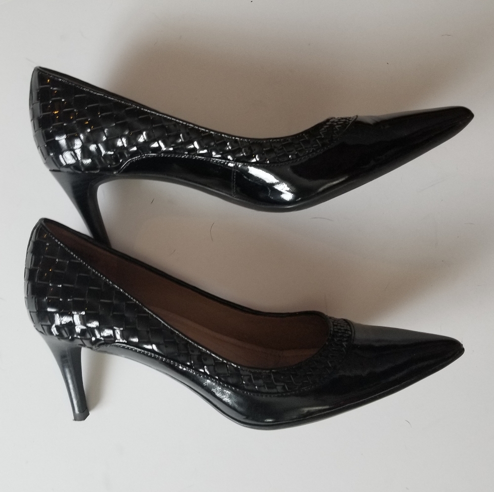 Circa Joan and David Luxe Black Patent Pumps